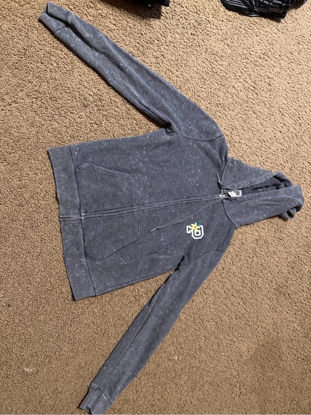 PINK Victoria's Secret Charcoal Zip Hoodie